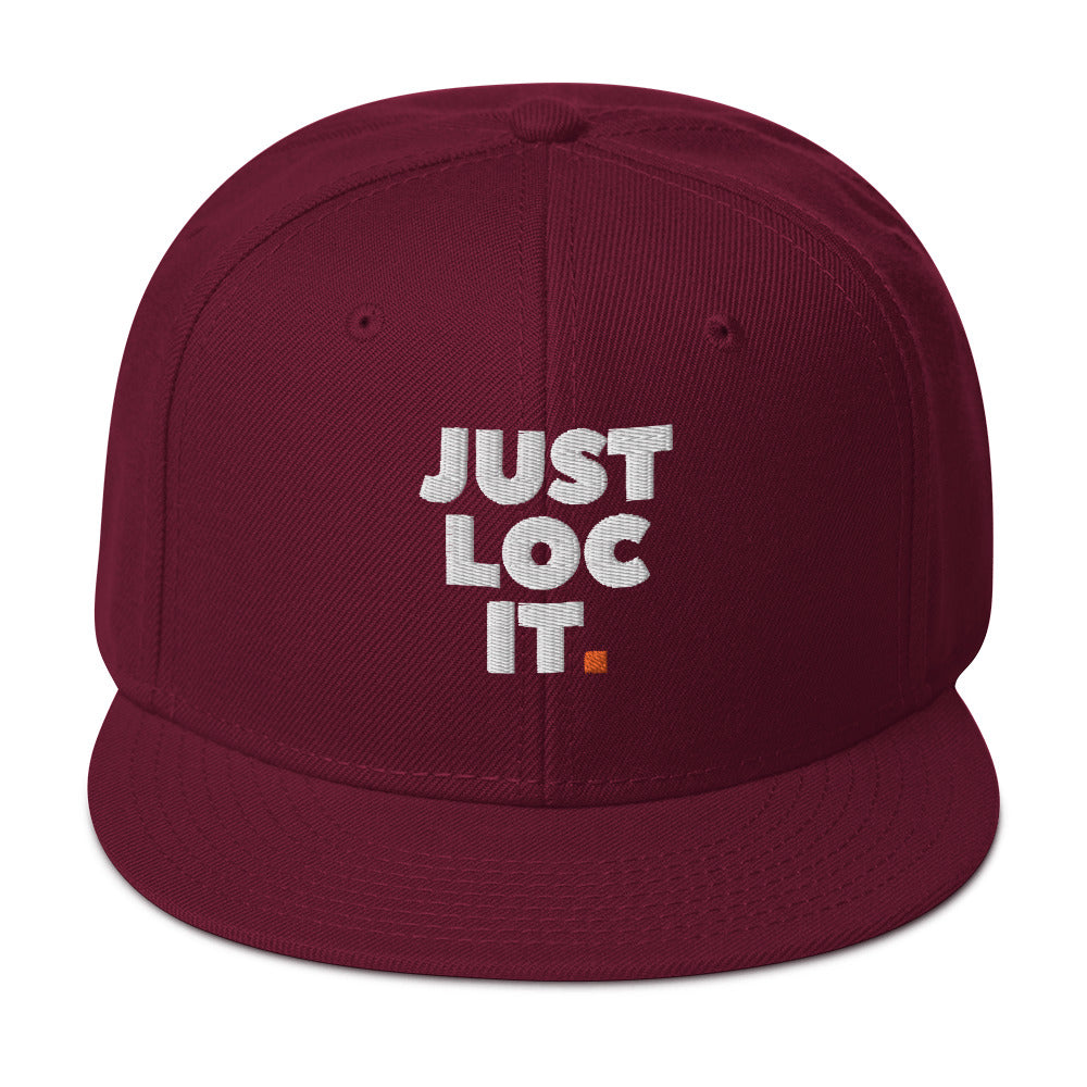 JUST LOC IT. (white) Snapback Hat